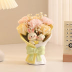 Creative Artificial Bouquet Figurine, Cat & Bunny Resin Flower Decor