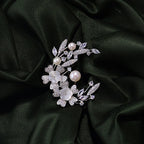 Elegant Laurel Goddess Brooch with Natural Pearls and Shell Flowers