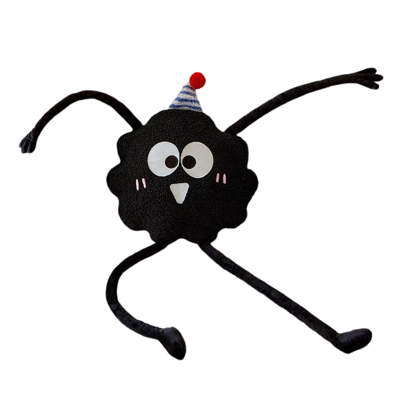 Cute Black Coal Ball Odd-Shaped Plush Throw Pillow