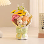 Creative Artificial Bouquet Figurine, Cat & Bunny Resin Flower Decor