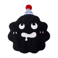 Cute Cartoon Coal Shaped Teddy Fleece Throw Pillow