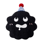 Cute Cartoon Coal Shaped Teddy Fleece Throw Pillow