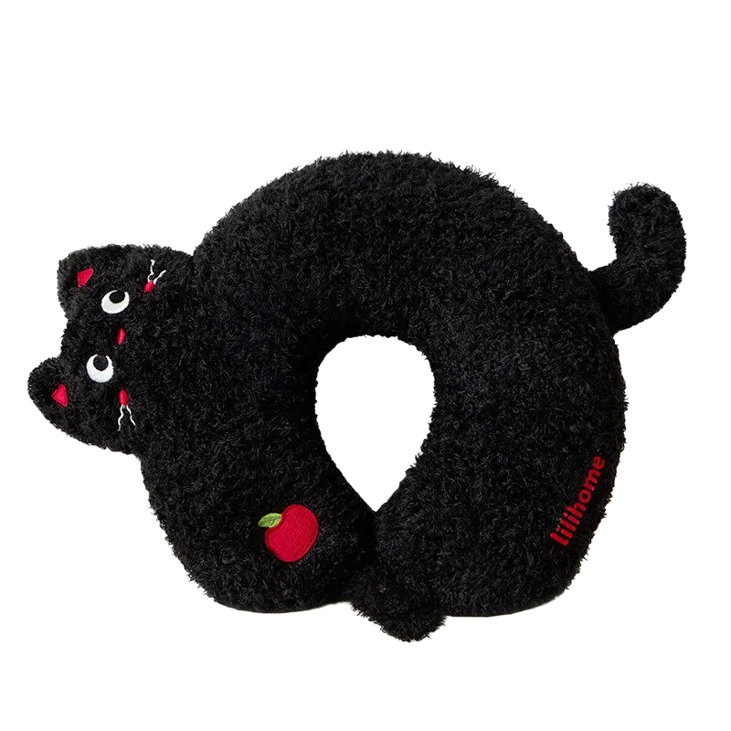 Creative Cute Black Cat U-Shaped Neck Pillow