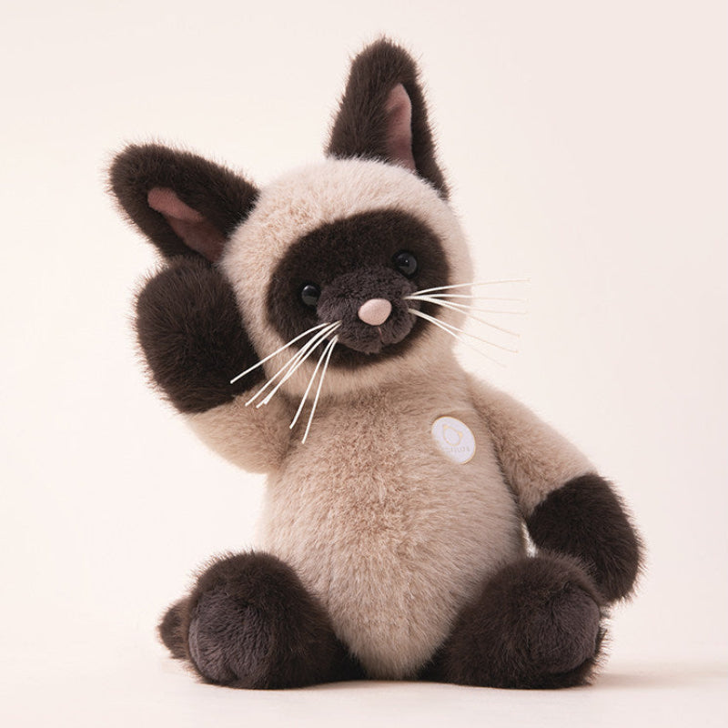 Soft Brown Siamese Cat Plush Toy