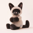 Soft Brown Siamese Cat Plush Toy