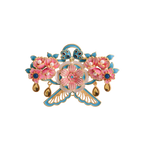 Pink Paper Kite Brooch with Peony Design