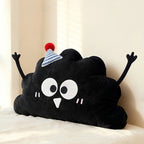 Cute Cartoon Black No-Worry Coal Shaped Plush Throw Pillow