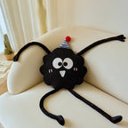 Cute Black Coal Ball Odd-Shaped Plush Throw Pillow