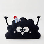 Cute Cartoon Black No-Worry Coal Shaped Plush Throw Pillow