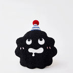 Cute Cartoon Coal Shaped Teddy Fleece Throw Pillow