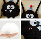 Cute Black Coal Ball Odd-Shaped Plush Throw Pillow