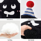 Cute Cartoon Coal Shaped Teddy Fleece Throw Pillow