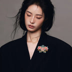 Pink Paper Kite Brooch with Peony Design