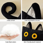 Cute Creative Black Cat Plush Throw Pillow
