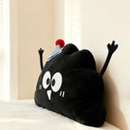 Cute Cartoon Black No-Worry Coal Shaped Plush Throw Pillow
