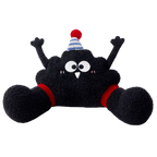 Cute Cartoon Black Coal Ball Shaped Lumbar Pillow