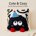 Cute Cartoon Coal Ball Plush Throw Pillow & Long Lumbar Pillow