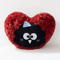 Heart-Shaped Coal Ball Pattern Plush Throw Pillow
