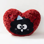 Heart-Shaped Coal Ball Pattern Plush Throw Pillow