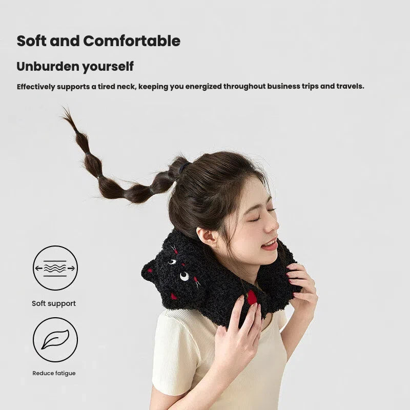 Creative Cute Black Cat U-Shaped Neck Pillow
