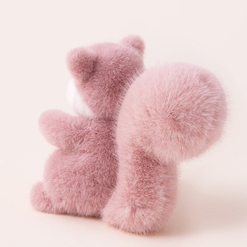 Pink Fluffy Squirrel Plush Toy