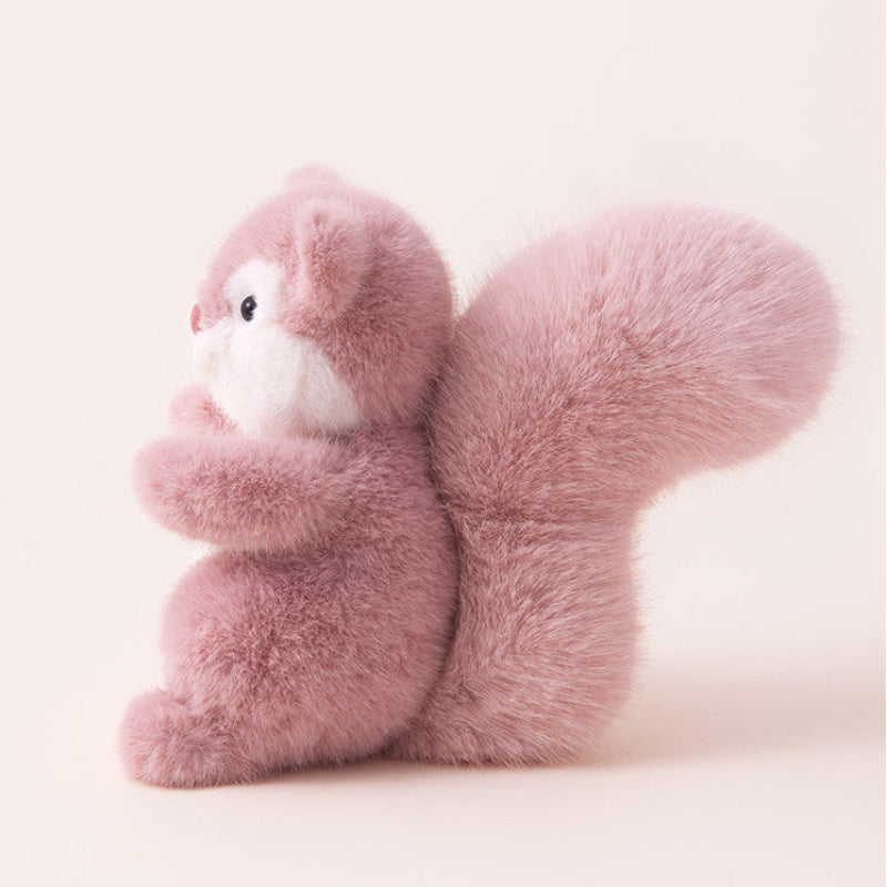 Pink Fluffy Squirrel Plush Toy