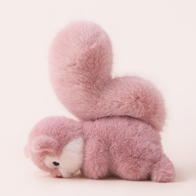 Pink Fluffy Squirrel Plush Toy