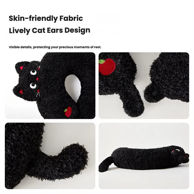 Creative Cute Black Cat U-Shaped Neck Pillow