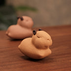Handmade Purple Clay Capybara Ornament