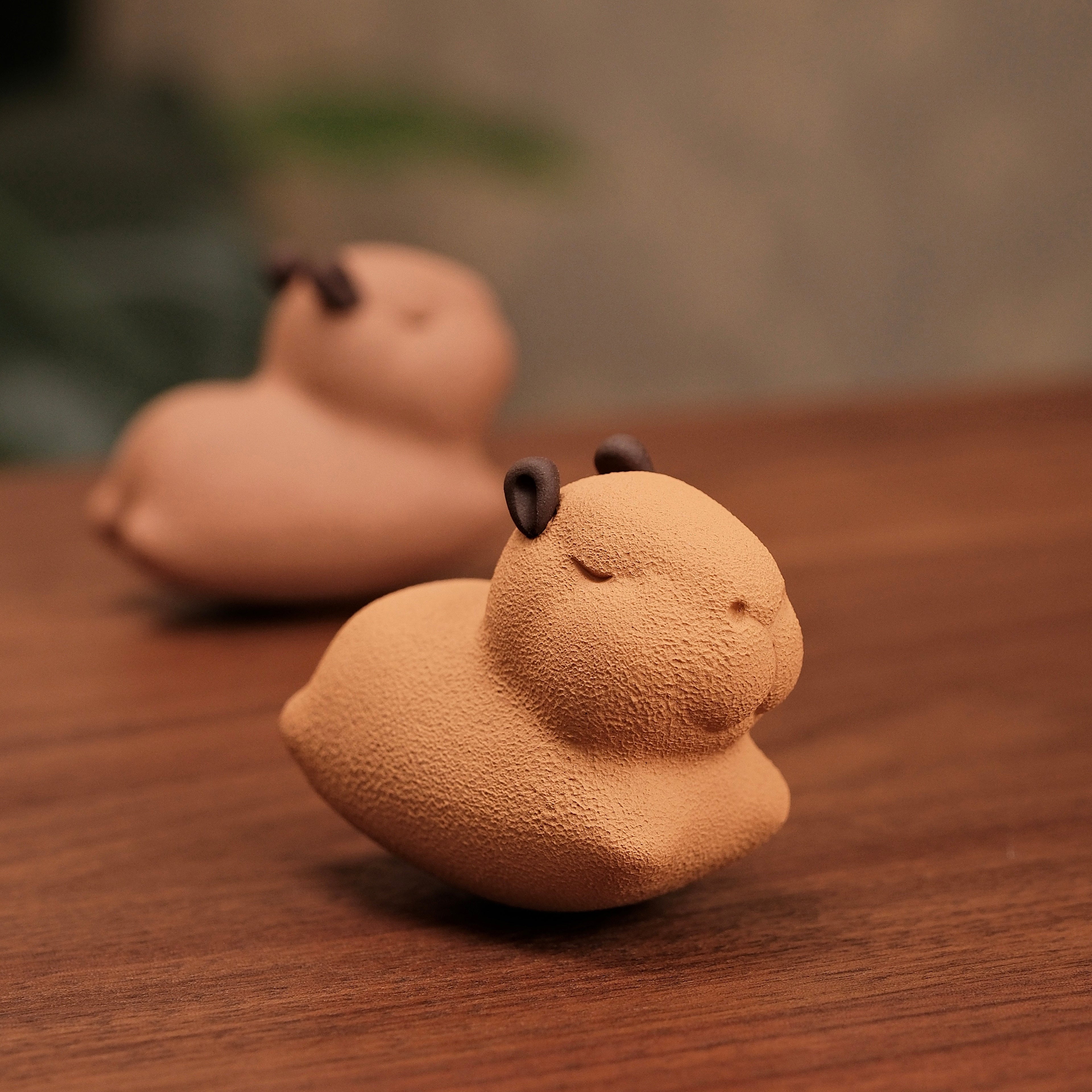 Handmade Purple Clay Capybara Ornament