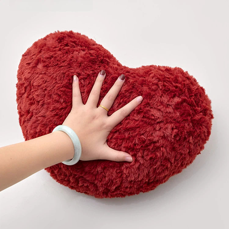 Heart-Shaped Coal Ball Pattern Plush Throw Pillow