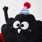 Cute Cartoon Black Coal Ball Shaped Lumbar Pillow