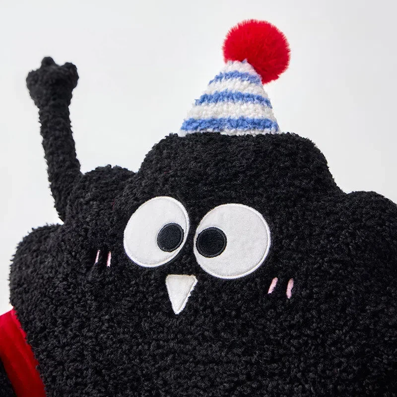 Cute Cartoon Black Coal Ball Shaped Lumbar Pillow
