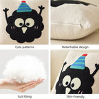 Cute Cartoon Cat Embroidered Throw Pillow