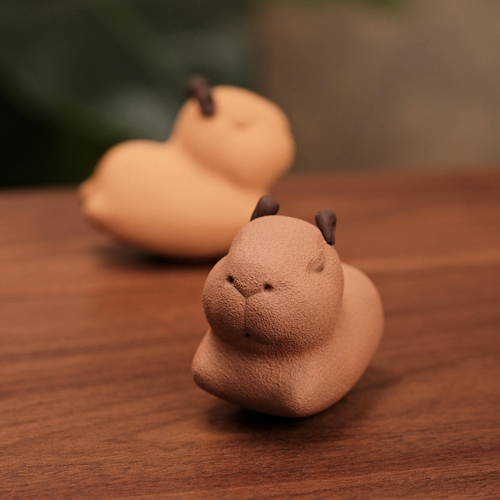 Handmade Purple Clay Capybara Ornament