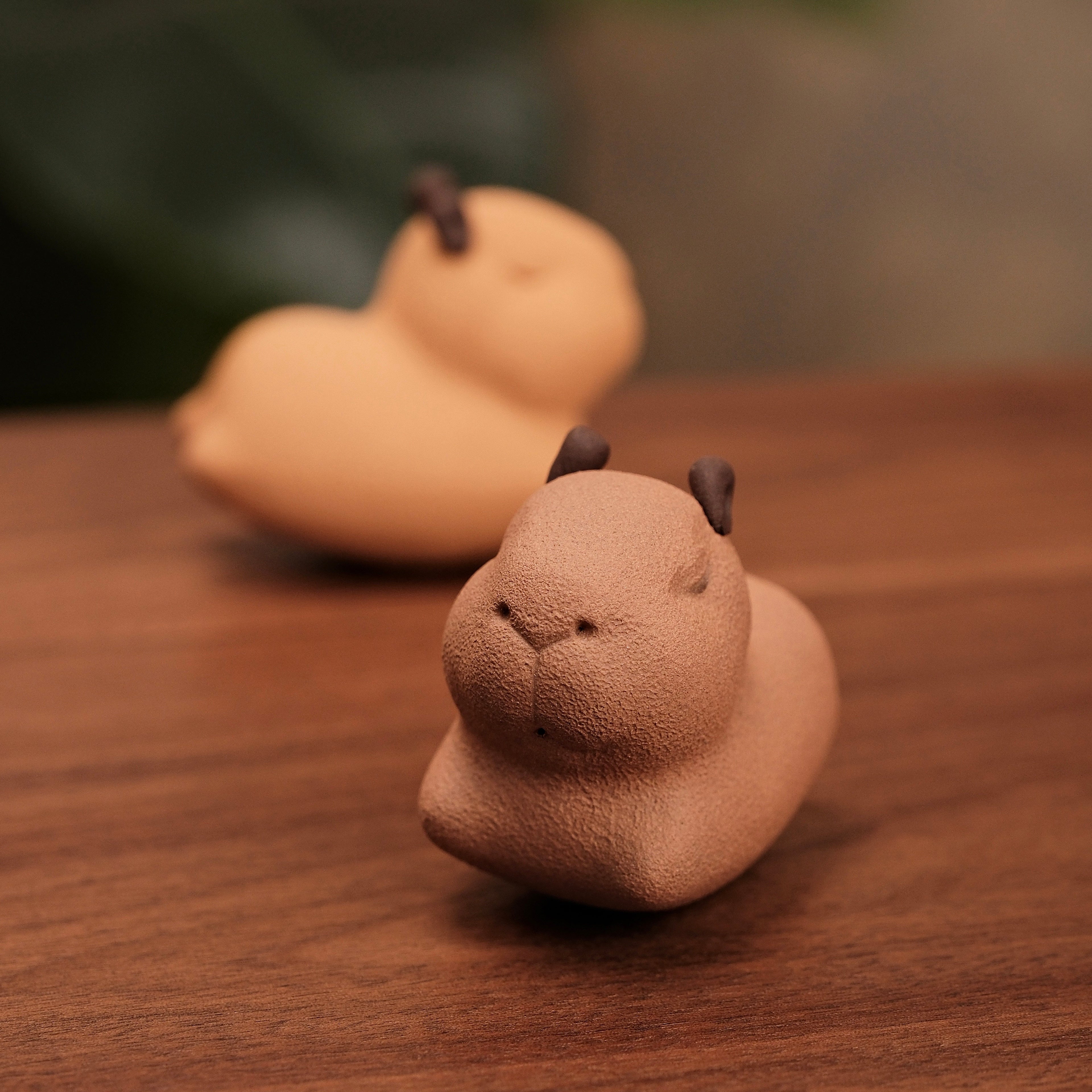 Handmade Purple Clay Capybara Ornament