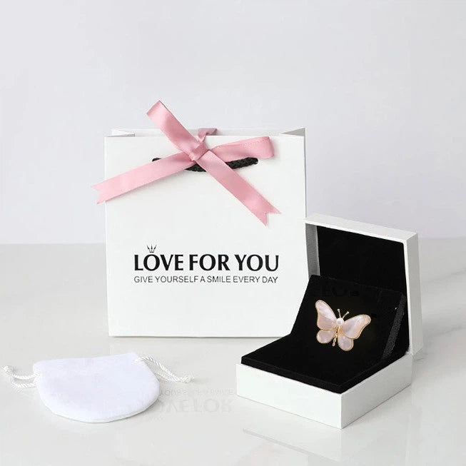 Exquisite 'Cocoon to Butterfly' Brooch with Natural Sea Shell, Luxury Butterfly Pin