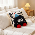 Cute Cartoon Coal Ball Plush Throw Pillow & Long Lumbar Pillow