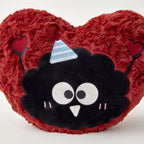 Heart-Shaped Coal Ball Pattern Plush Throw Pillow