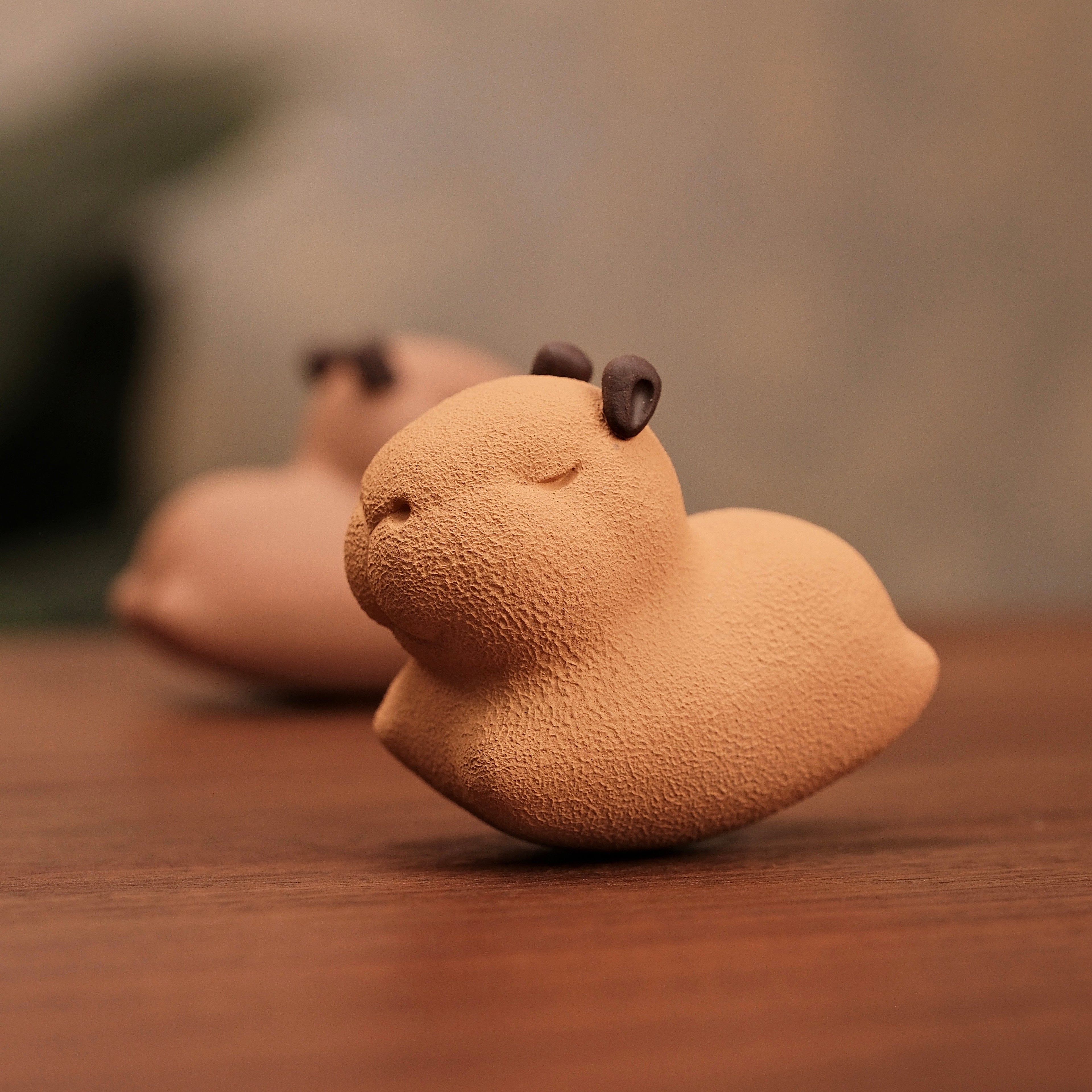 Handmade Purple Clay Capybara Ornament