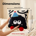 Cute Cartoon Coal Ball Plush Throw Pillow & Long Lumbar Pillow
