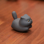 Handmade Miniature Purple Clay Cat Figurine