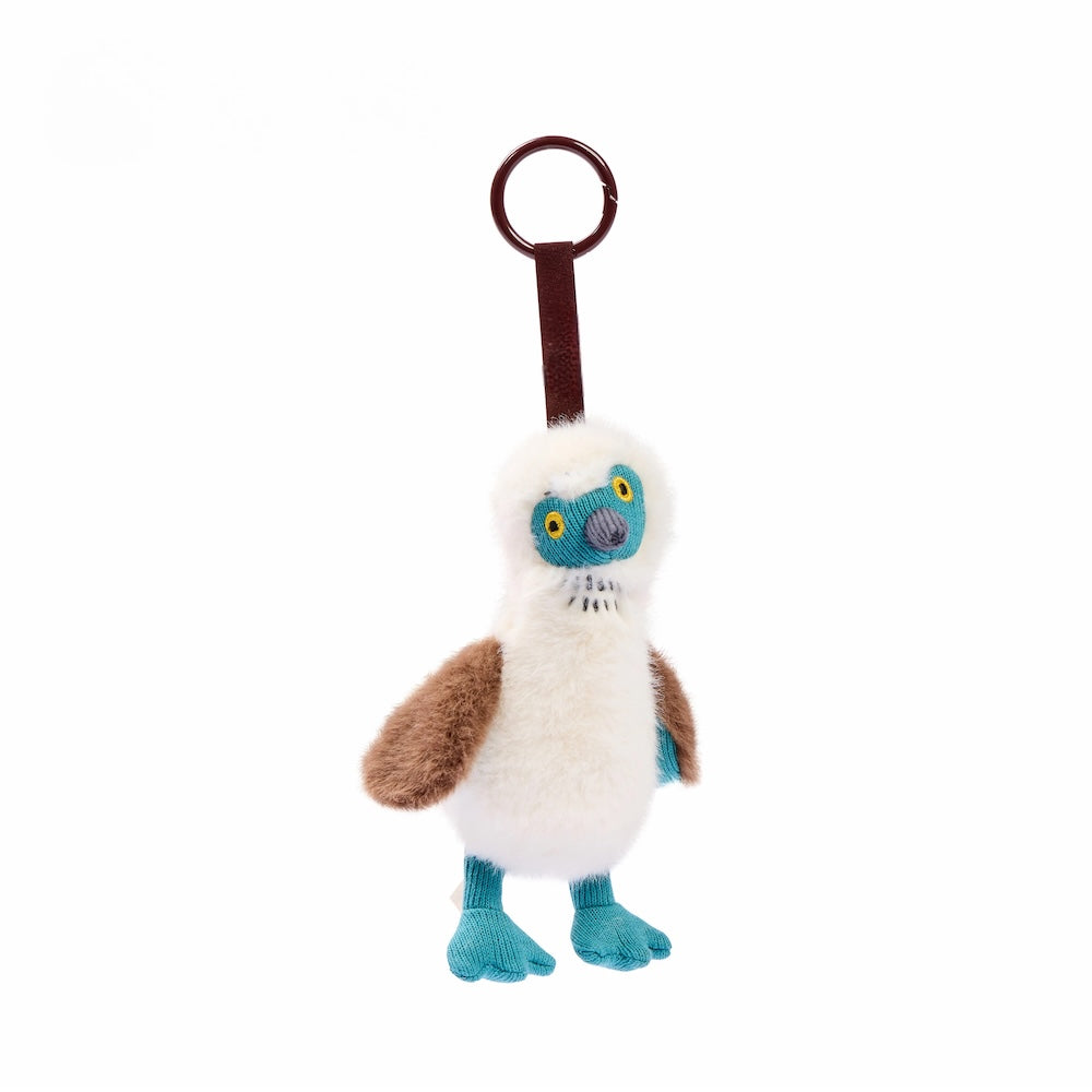 Blue-footed Booby Mini Plush Keychain, OEKO-TEX Certified Bag Charm