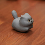 Handmade Miniature Purple Clay Cat Figurine