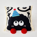 Cute Cartoon Coal Ball Plush Throw Pillow, 45×45cm (17.7×17.7in)
