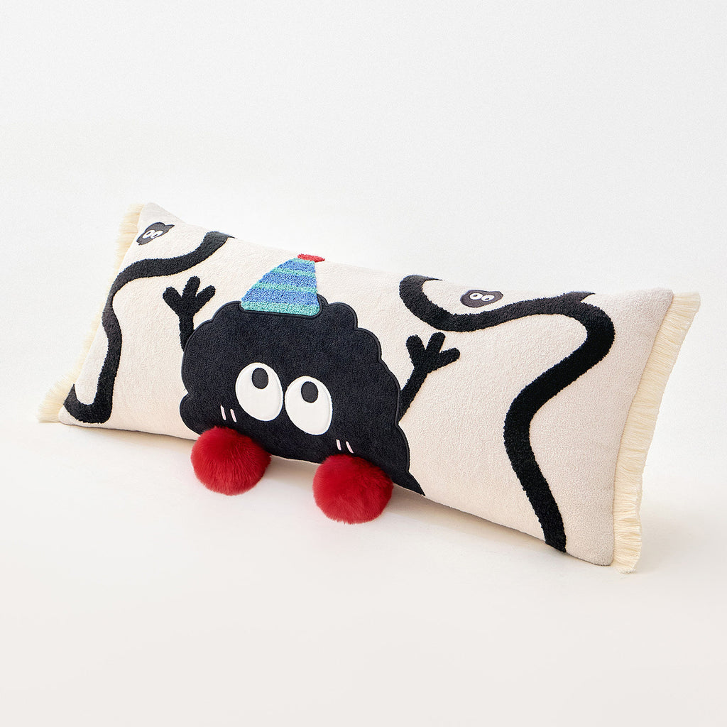 Cartoon Black Monster Long Lumbar Pillow 30cm × 80cm (12in × 31.5in)
