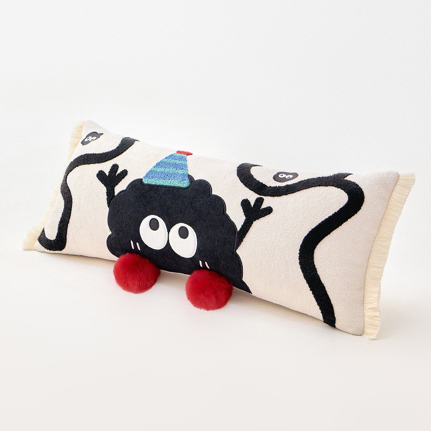Cartoon Black Monster Long Lumbar Pillow 30cm × 80cm (12in × 31.5in)