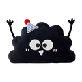 Cute Cartoon Black No-Worry Coal Shaped Plush Throw Pillow