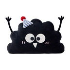 Cute Cartoon Black No-Worry Coal Shaped Plush Throw Pillow