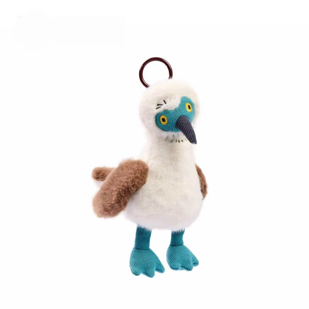 Blue-footed Booby Plush Keychain, Cute Soft Bag Charm for Backpacks